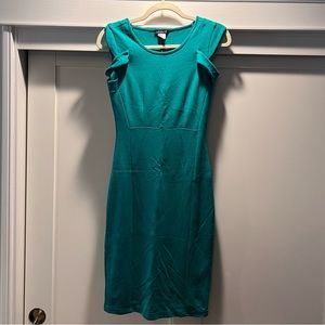 Green cold shoulder dress